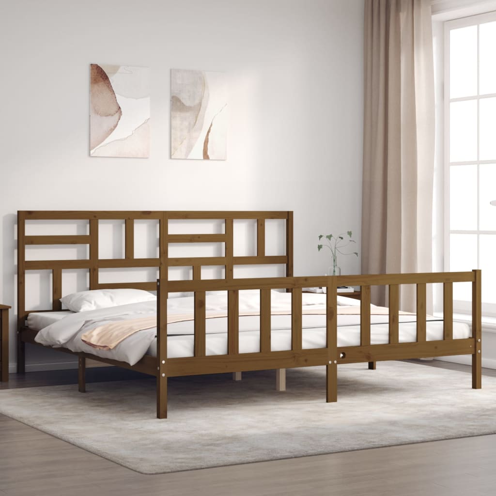 vidaXL Bed Frame without Mattress Honey Brown 200x200 cm Solid Wood Pine