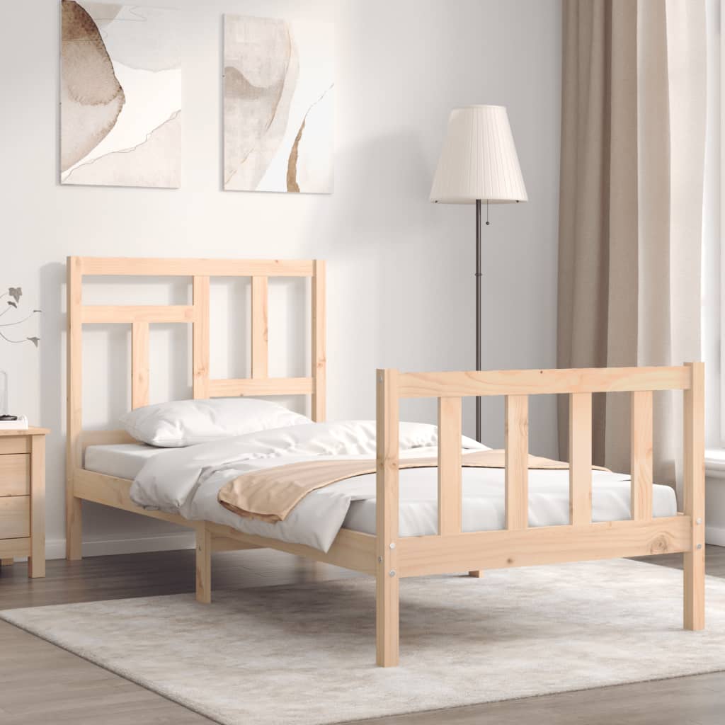 vidaXL Bed Frame without Mattress Single Solid Wood Pine