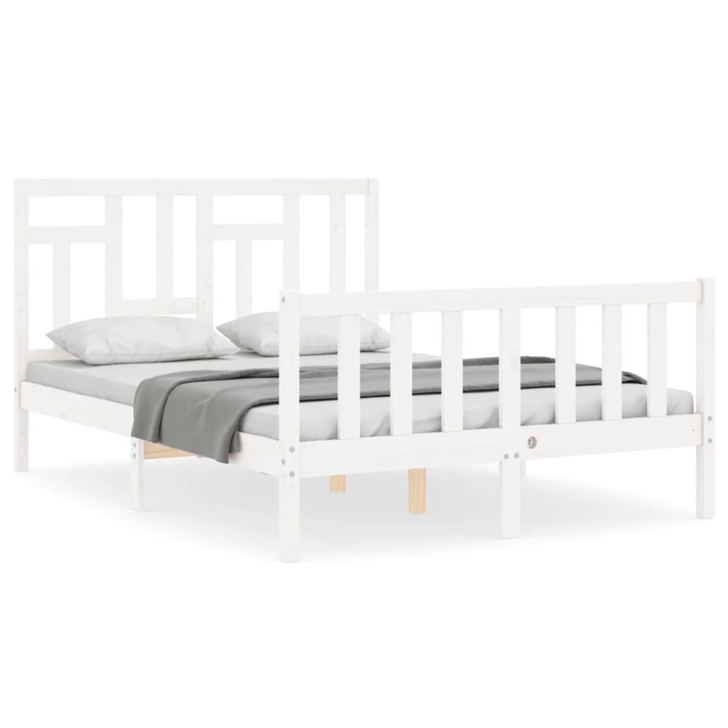 vidaXL Bed Frame without Mattress White 140x190 cm Solid Wood Pine