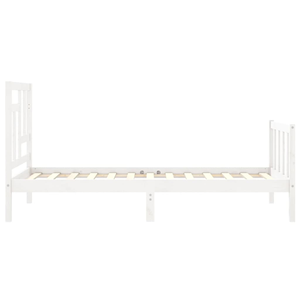 vidaXL Bed Frame without Mattress White 90x200 cm Solid Wood Pine