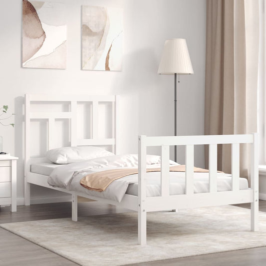 vidaXL Bed Frame without Mattress White 90x200 cm Solid Wood Pine