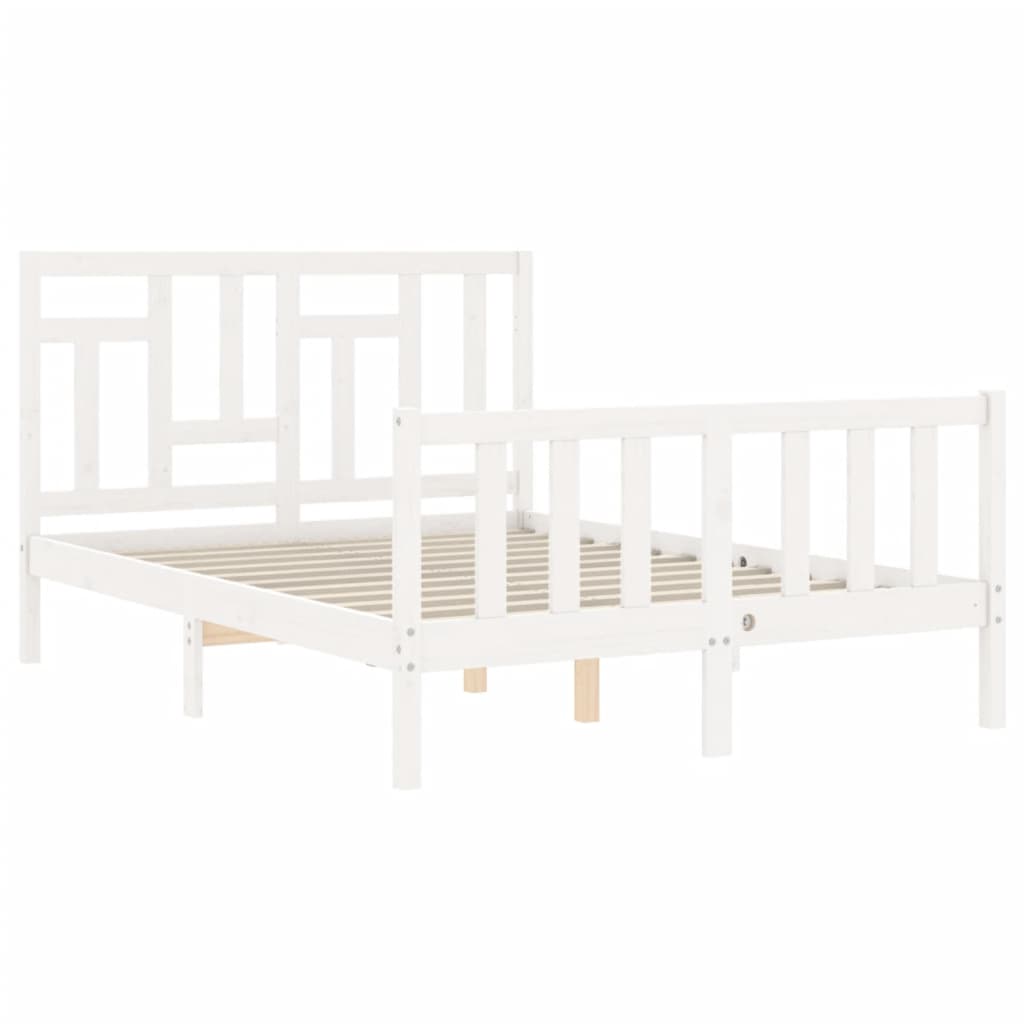 vidaXL Bed Frame without Mattress White 120x200 cm Solid Wood Pine