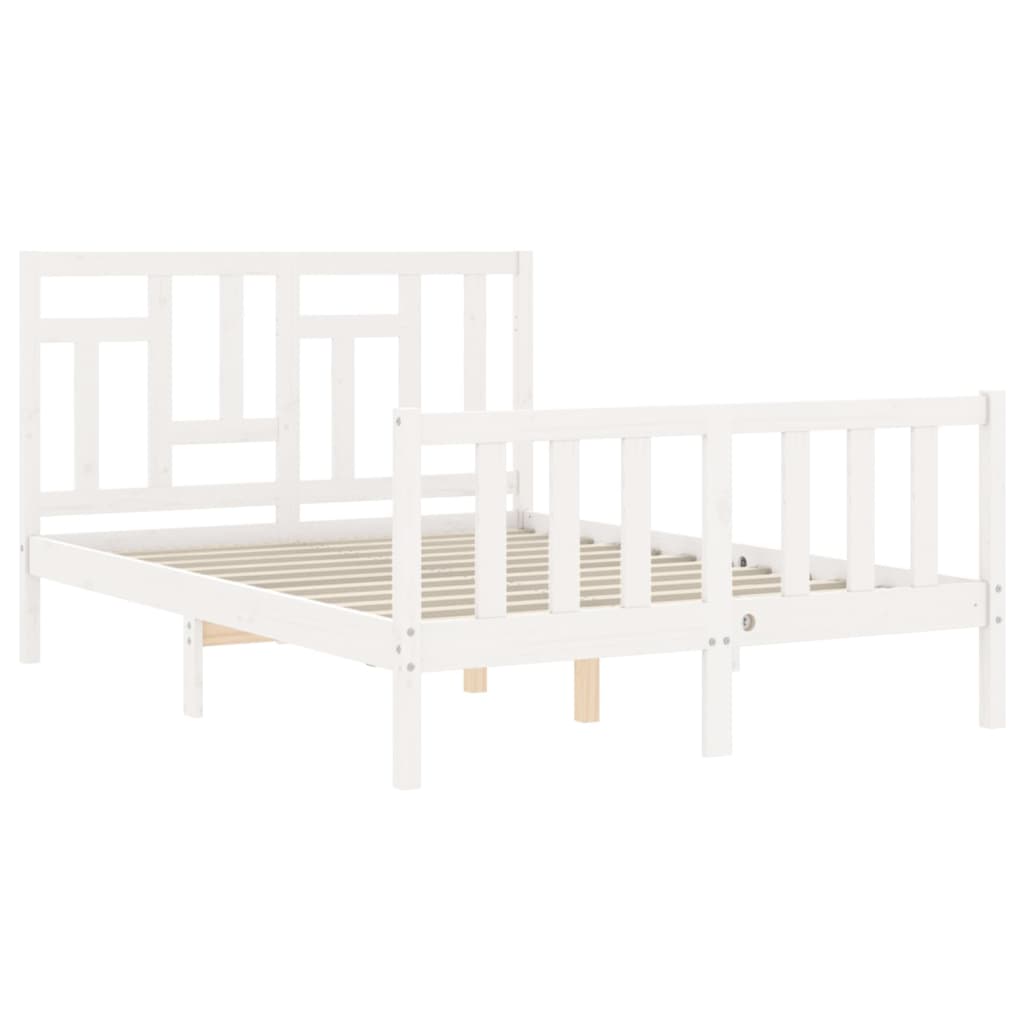 vidaXL Bed Frame without Mattress White 140x200 cm Solid Wood Pine