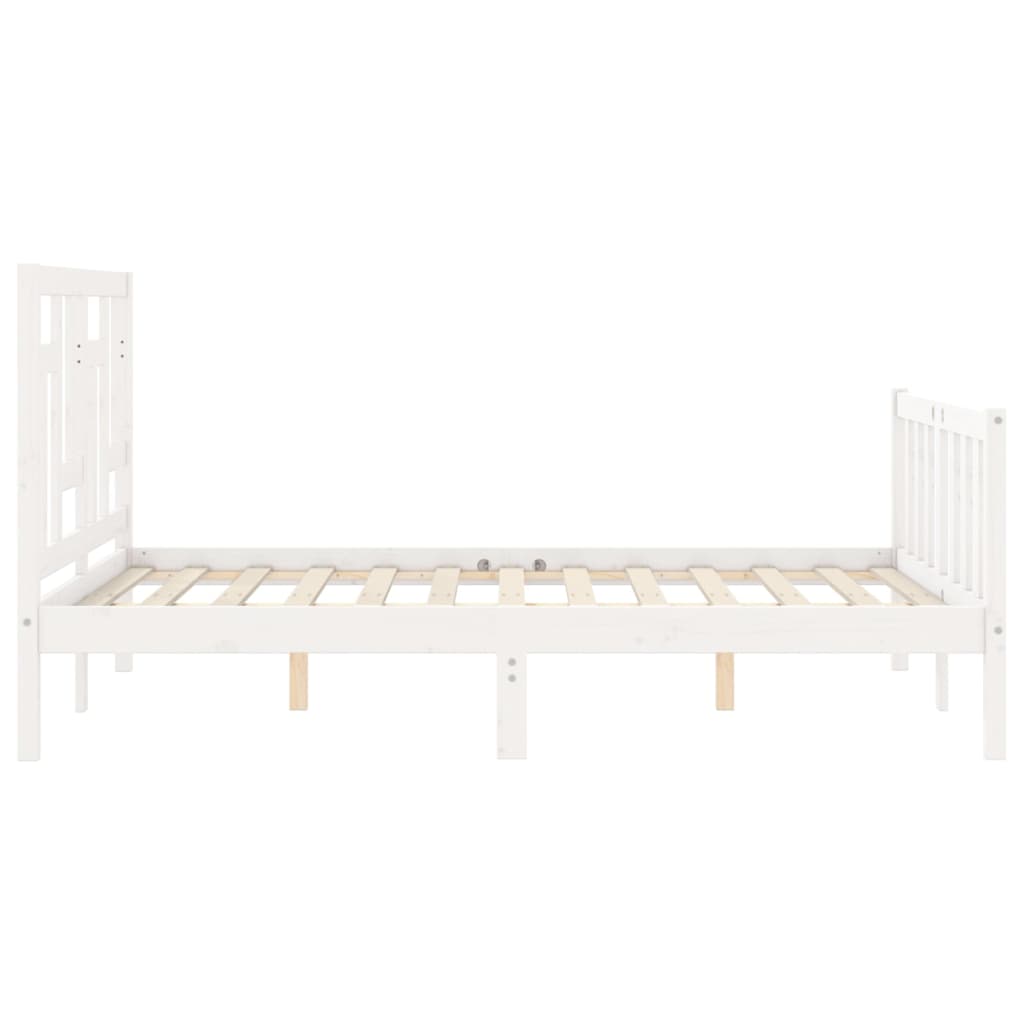 vidaXL Bed Frame without Mattress White 140x200 cm Solid Wood Pine