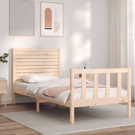 vidaXL Bed Frame without Mattress Small Single Solid Wood Pine