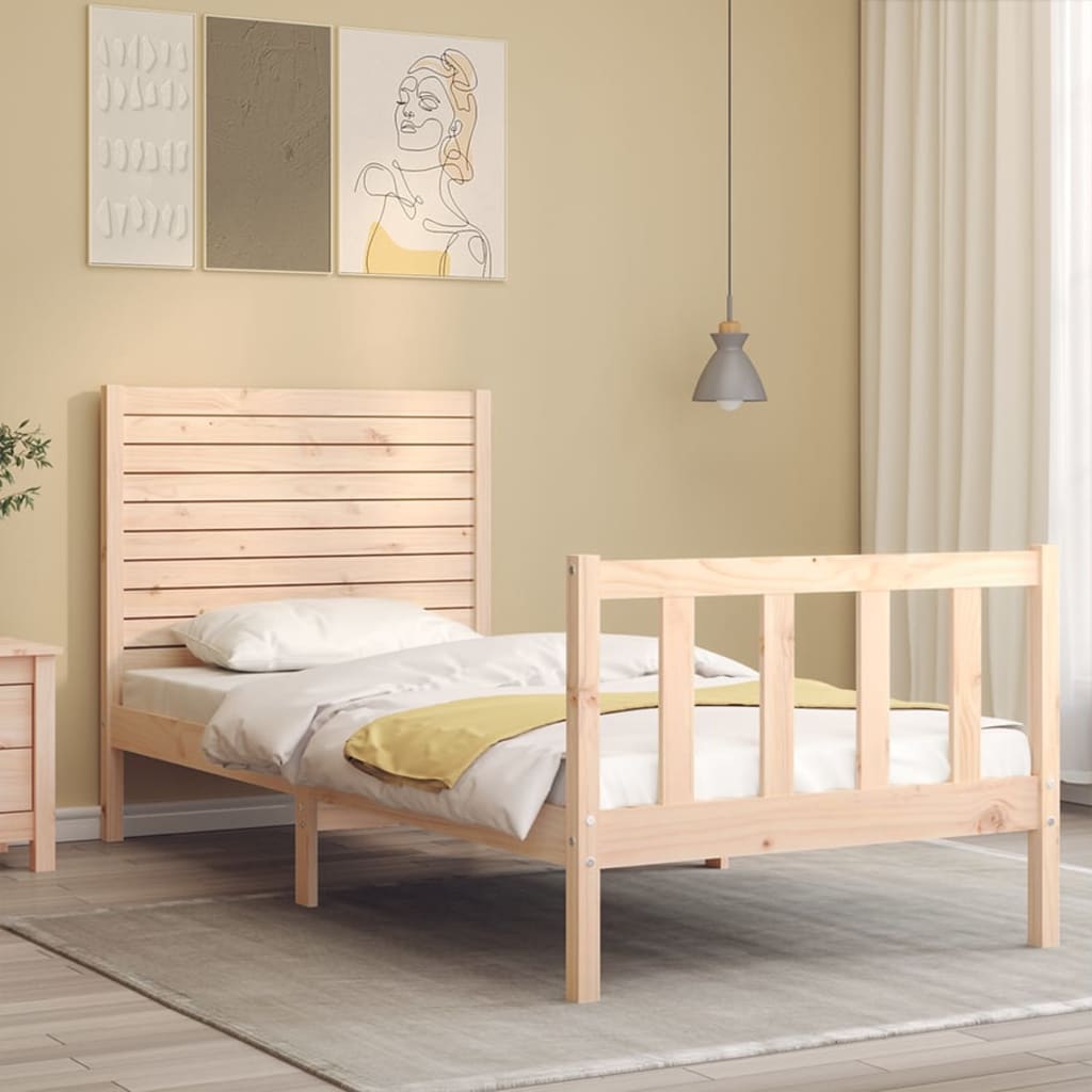 vidaXL Bed Frame without Mattress 90x200 cm Solid Wood Pine