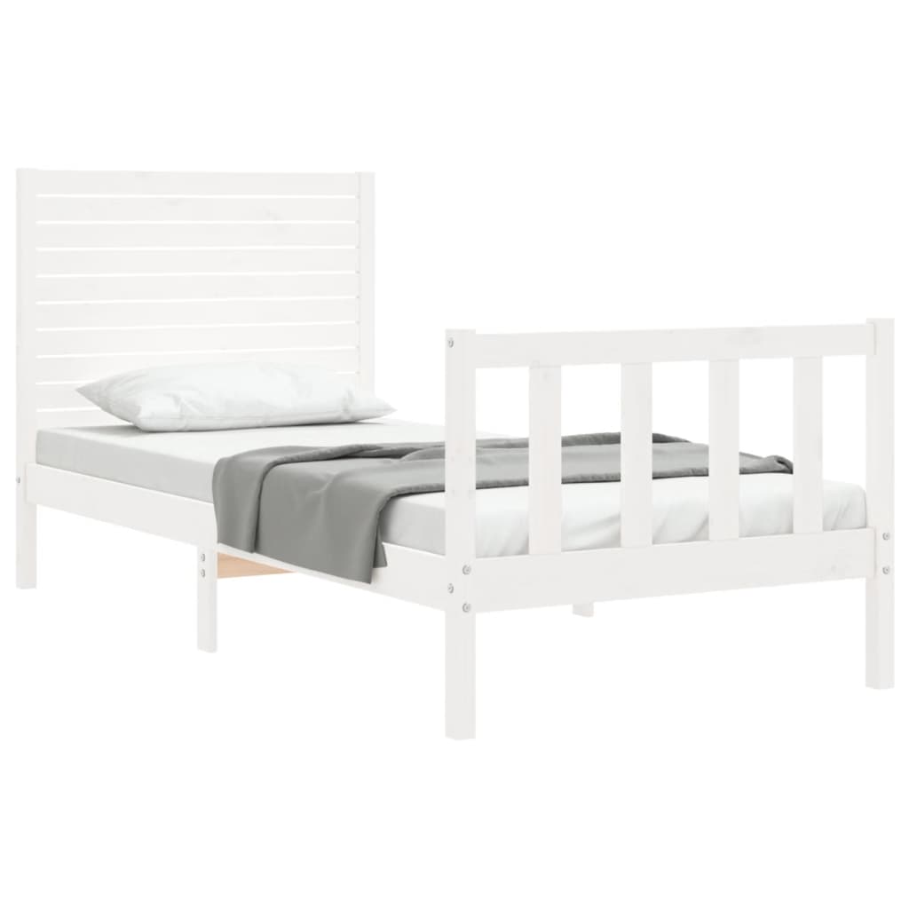 vidaXL Bed Frame without Mattress White 100x200 cm Solid Wood Pine