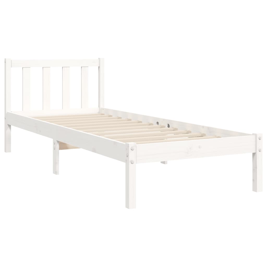 vidaXL Bed Frame without Mattress White 100x200 cm Solid Wood Pine