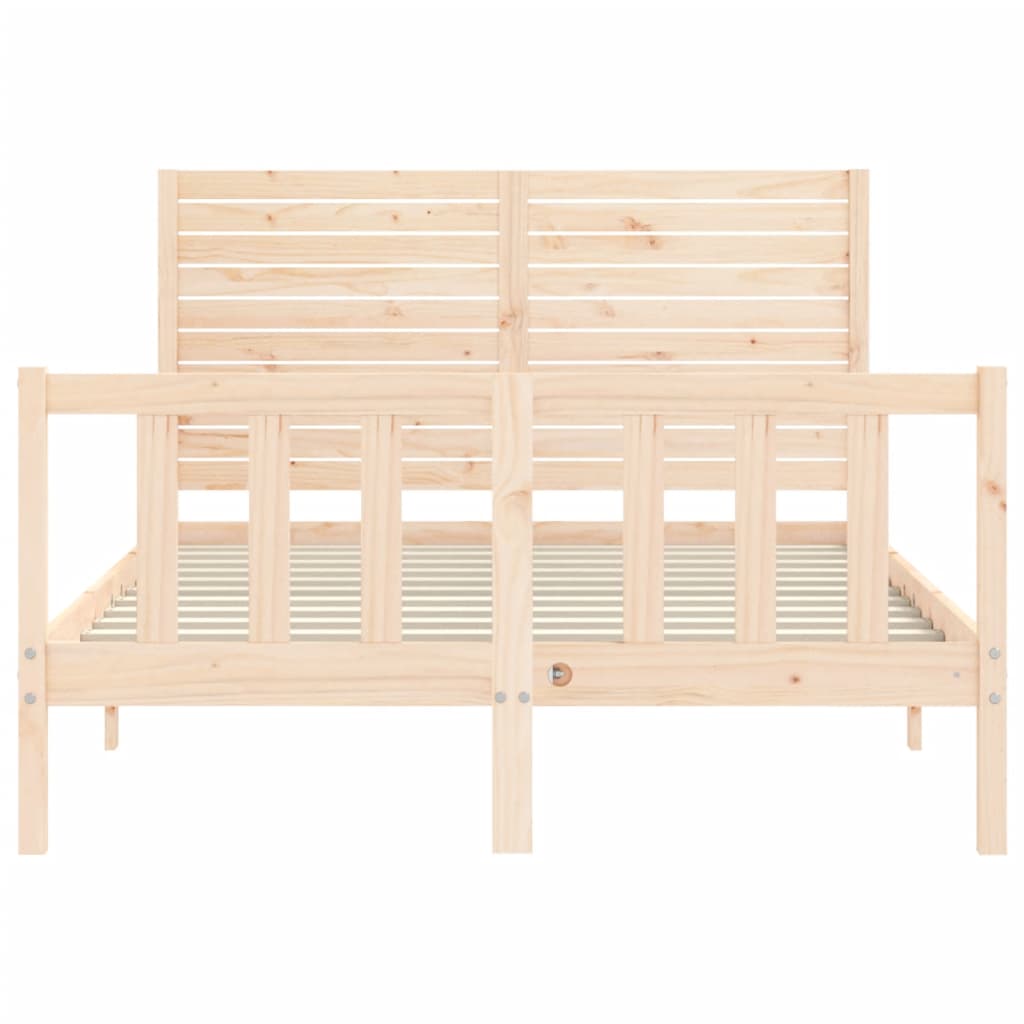 Bed Frame without Mattress 140x200 cm Solid Wood Pine