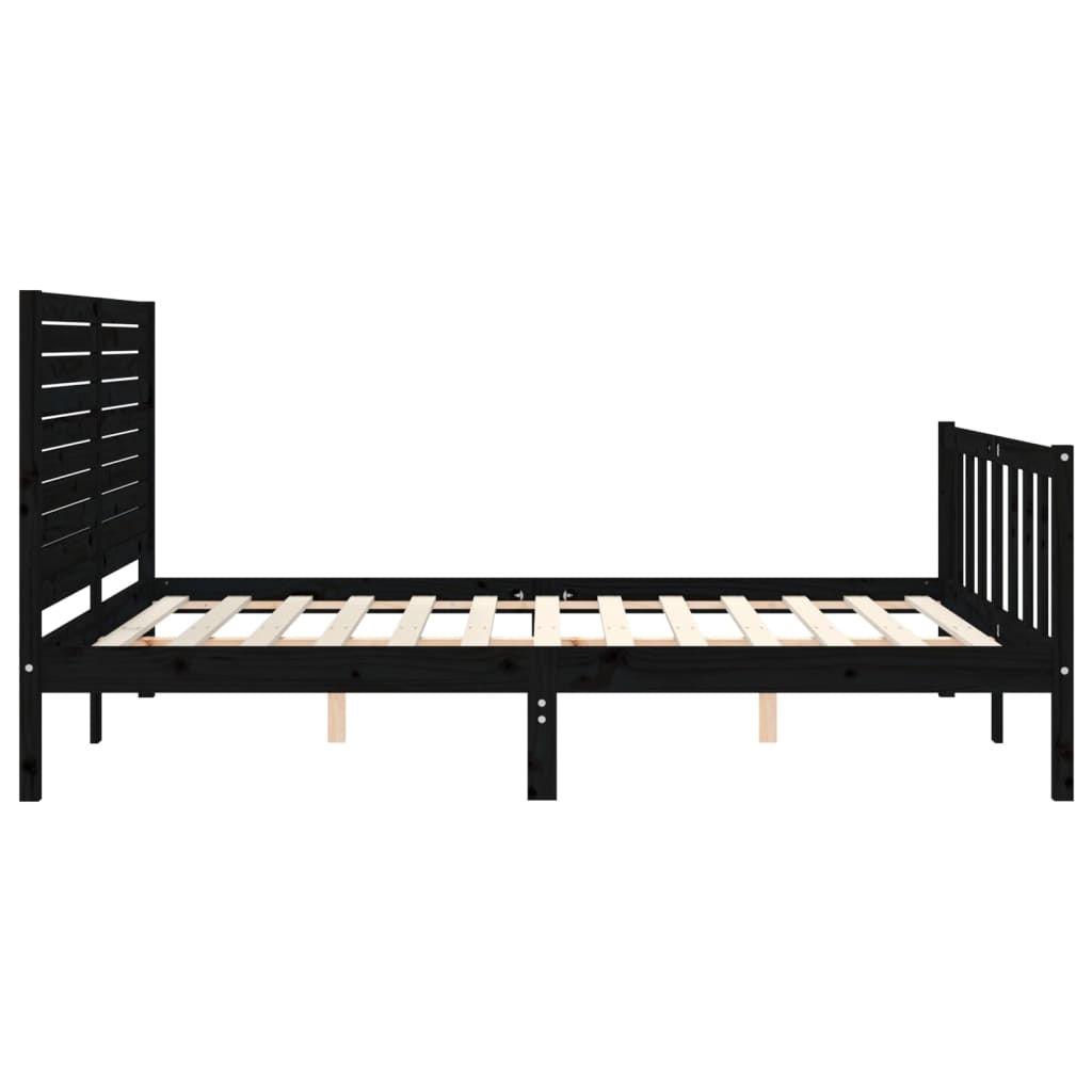 vidaXL Bed Frame without Mattress Black 160x200 cm Solid Wood Pine