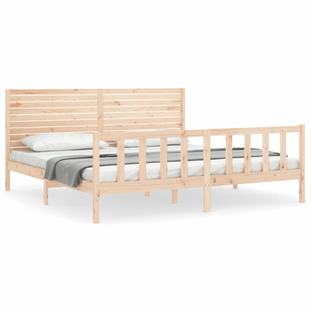 vidaXL Bed Frame without Mattress Super King Size Solid Wood Pine