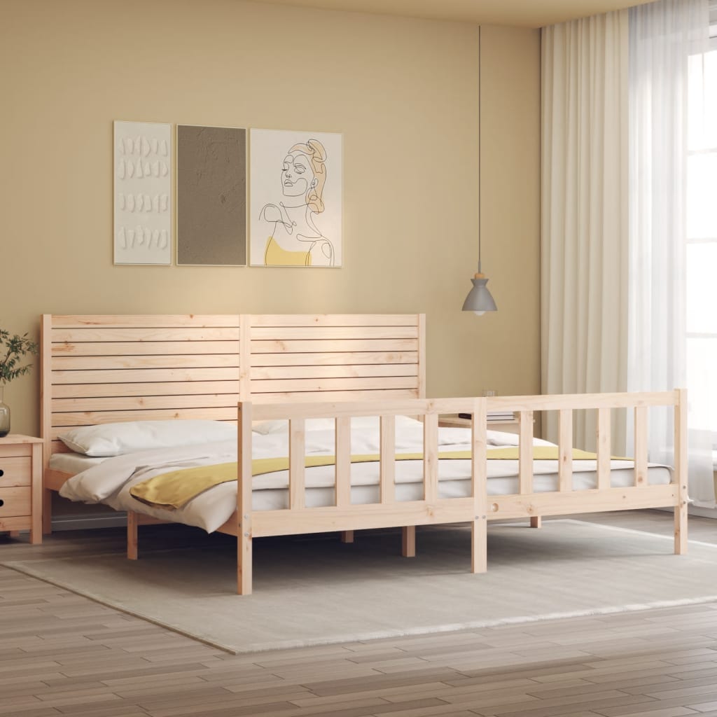 vidaXL Bed Frame without Mattress Super King Size Solid Wood Pine