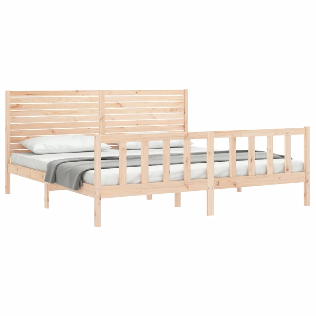 vidaXL Bed Frame without Mattress Super King Size Solid Wood Pine