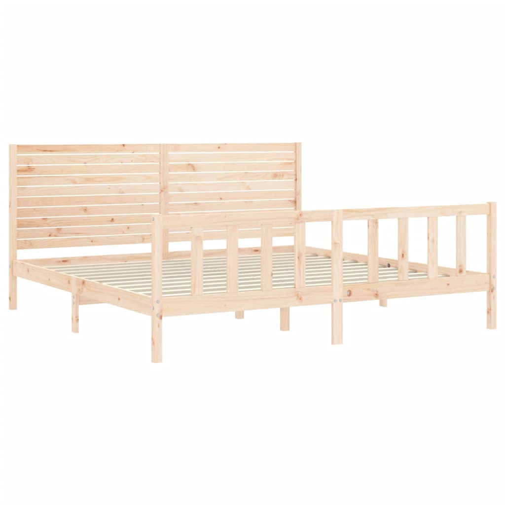 vidaXL Bed Frame without Mattress Super King Size Solid Wood Pine