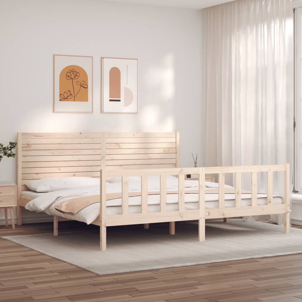 vidaXL Bed Frame without Mattress Super King Size Solid Wood Pine