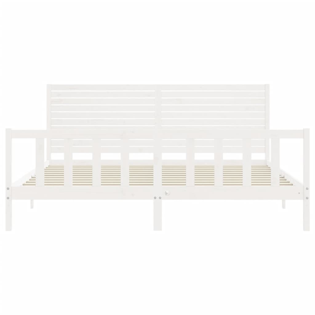 vidaXL Bed Frame without Mattress White 200x200 cm Solid Wood Pine