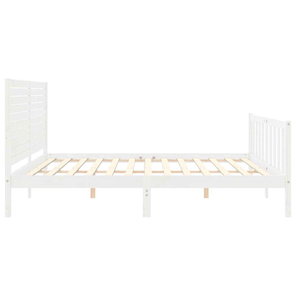 vidaXL Bed Frame without Mattress White 200x200 cm Solid Wood Pine