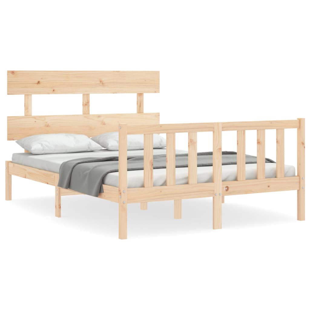 vidaXL Bed Frame without Mattress Small Double Solid Wood Pine