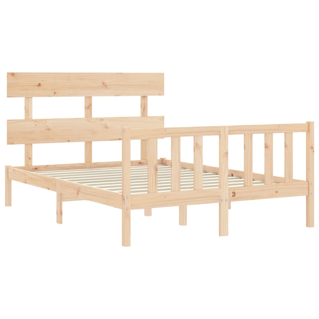 vidaXL Bed Frame without Mattress Small Double Solid Wood Pine