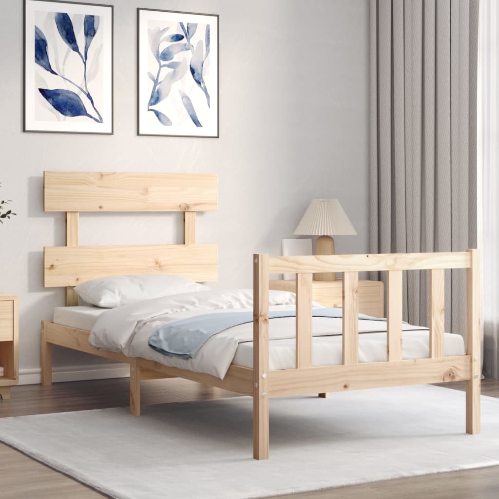 vidaXL Bed Frame without Mattress 90x200 cm Solid Wood Pine