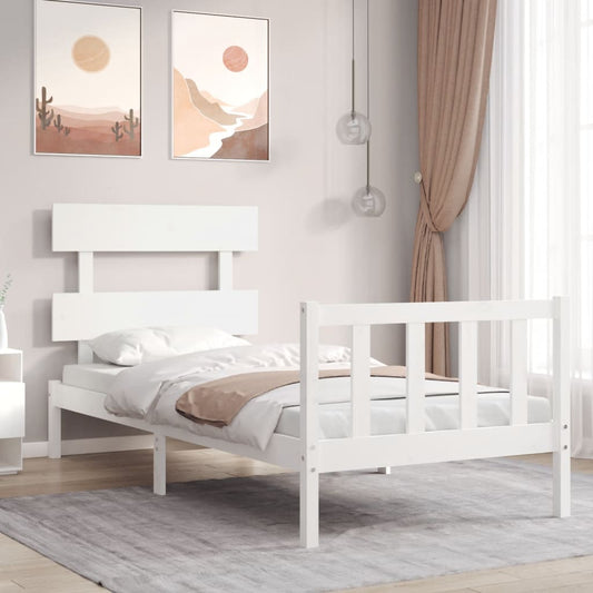 vidaXL Bed Frame without Mattress White 90x200 cm Solid Wood Pine