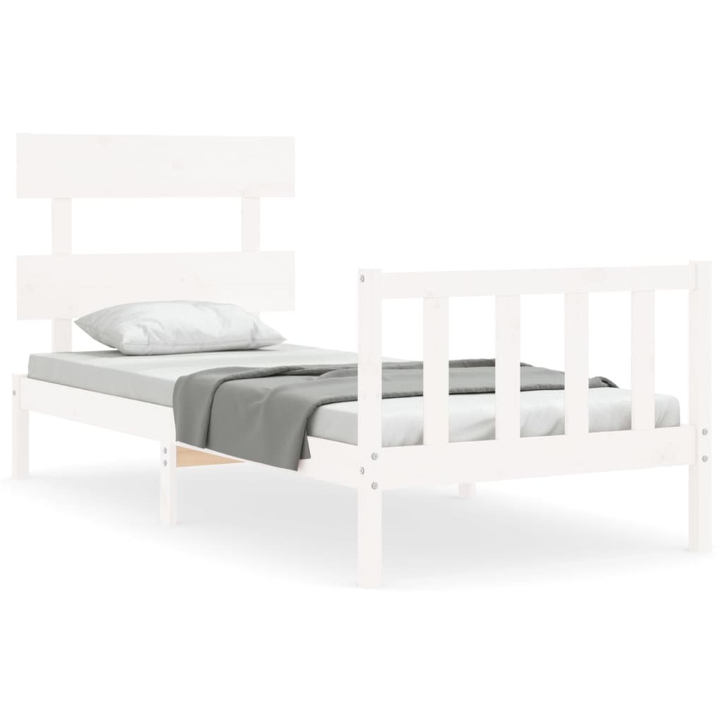 vidaXL Bed Frame without Mattress White 100x200 cm Solid Wood Pine