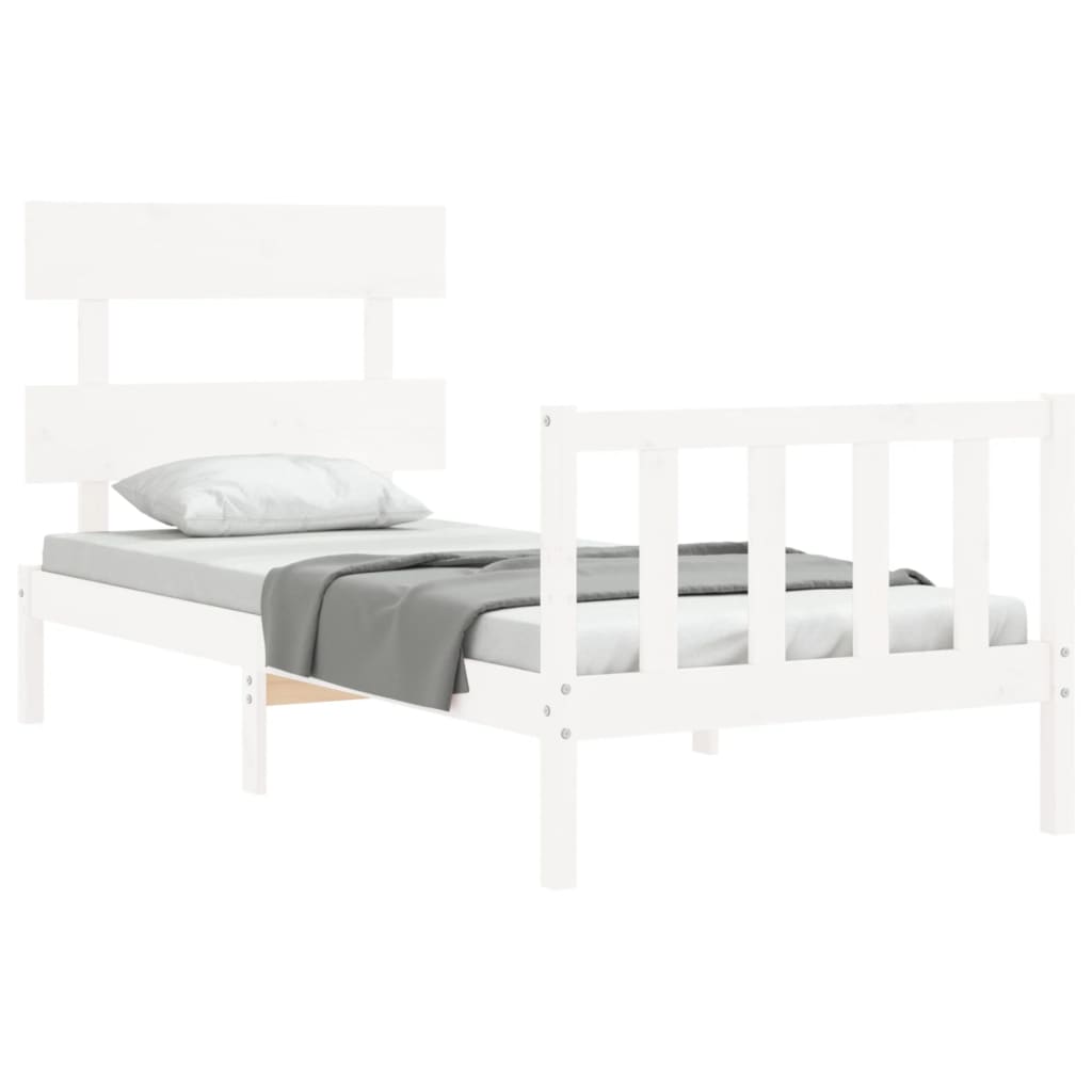 vidaXL Bed Frame without Mattress White 100x200 cm Solid Wood Pine