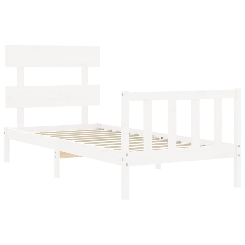 vidaXL Bed Frame without Mattress White 100x200 cm Solid Wood Pine