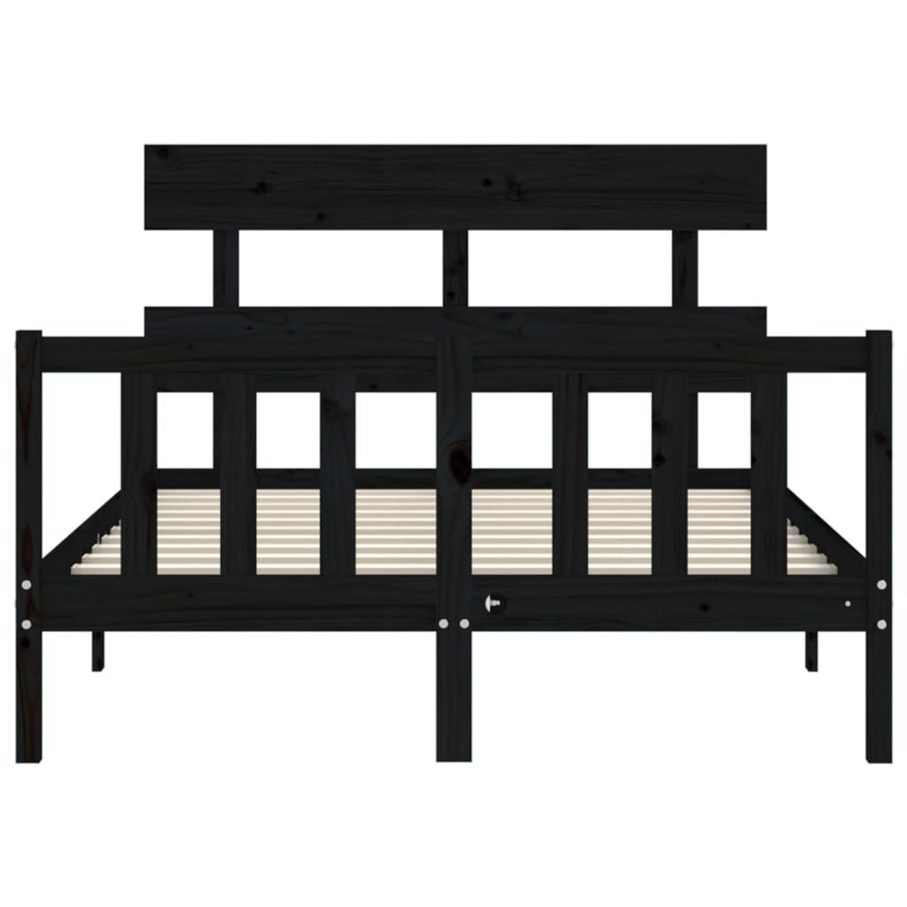 vidaXL Bed Frame without Mattress Black 120x200 cm Solid Wood Pine