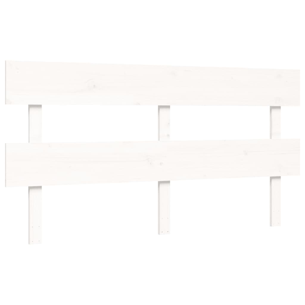 vidaXL Bed Frame without Mattress White King Size Solid Wood Pine