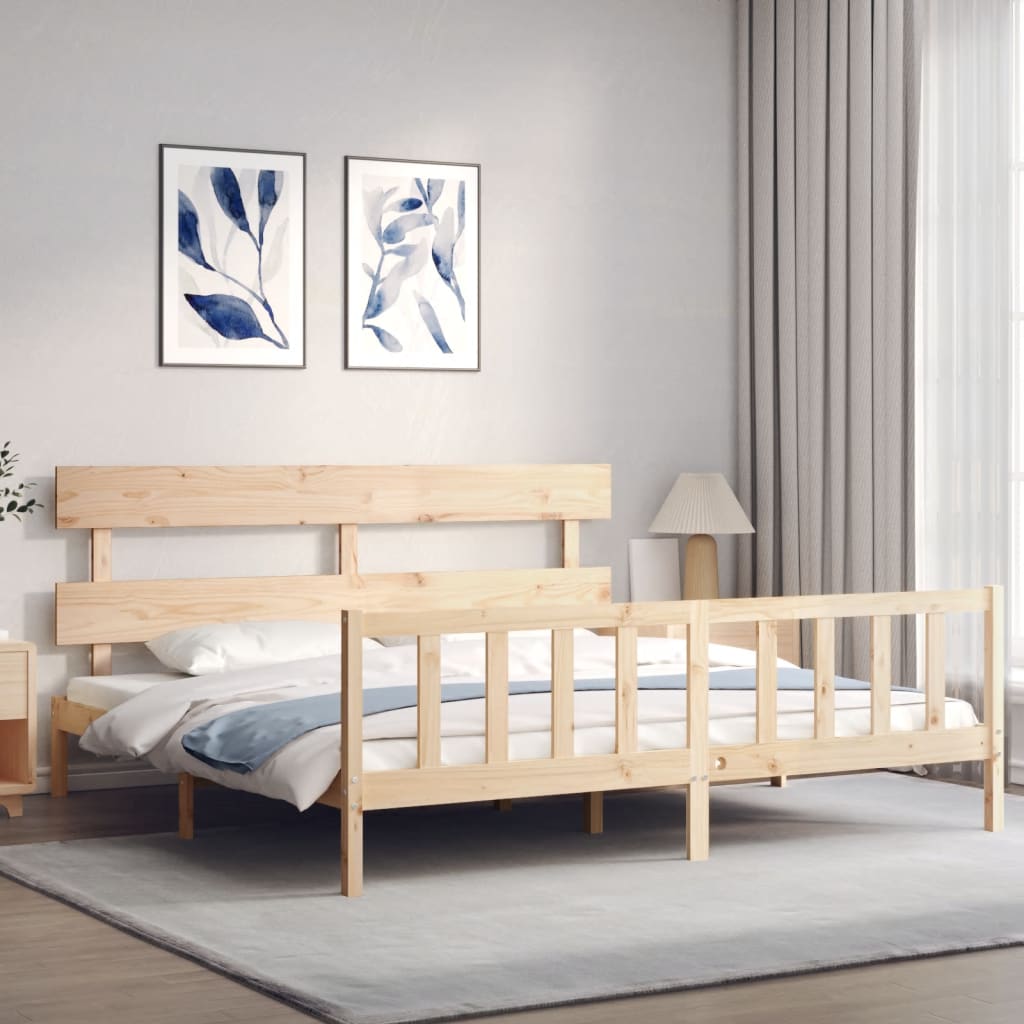 vidaXL Bed Frame without Mattress 200x200 cm Solid Wood Pine