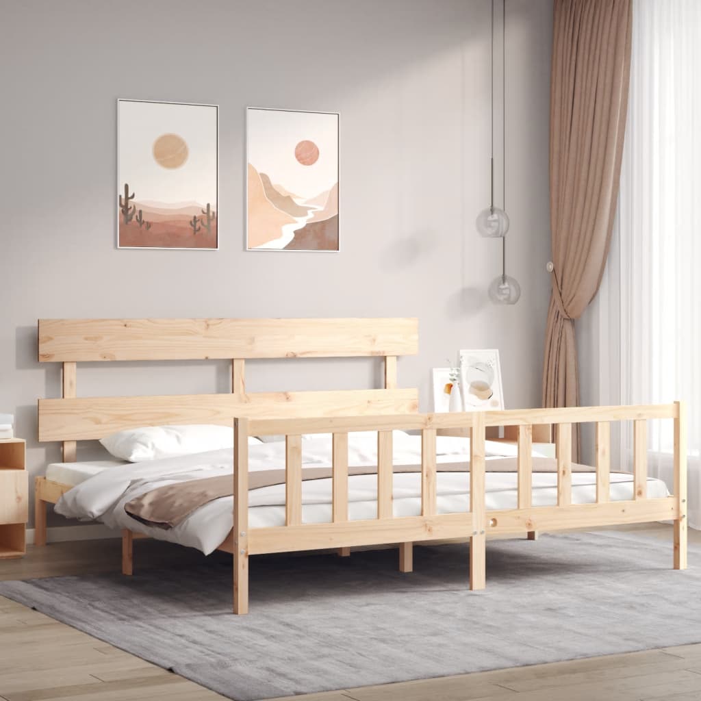 vidaXL Bed Frame without Mattress 200x200 cm Solid Wood Pine