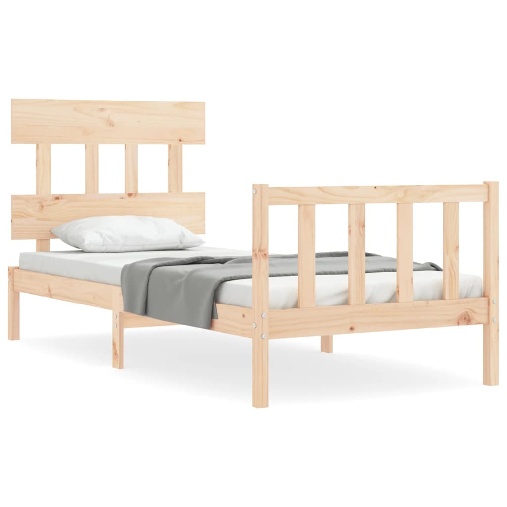 vidaXL Bed Frame without Mattress Single Solid Wood Pine