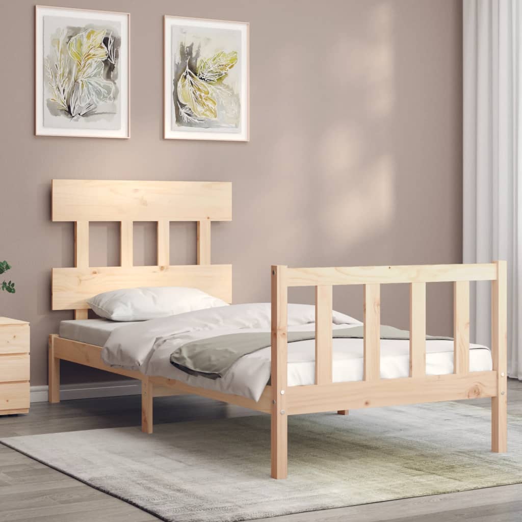 vidaXL Bed Frame without Mattress Single Solid Wood Pine