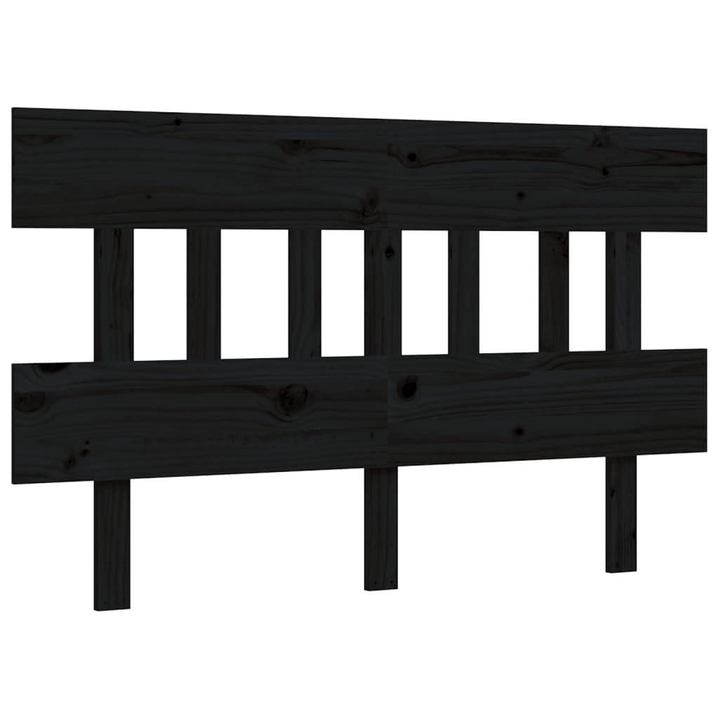 vidaXL Bed Frame without Mattress Black Small Double Solid Wood Pine