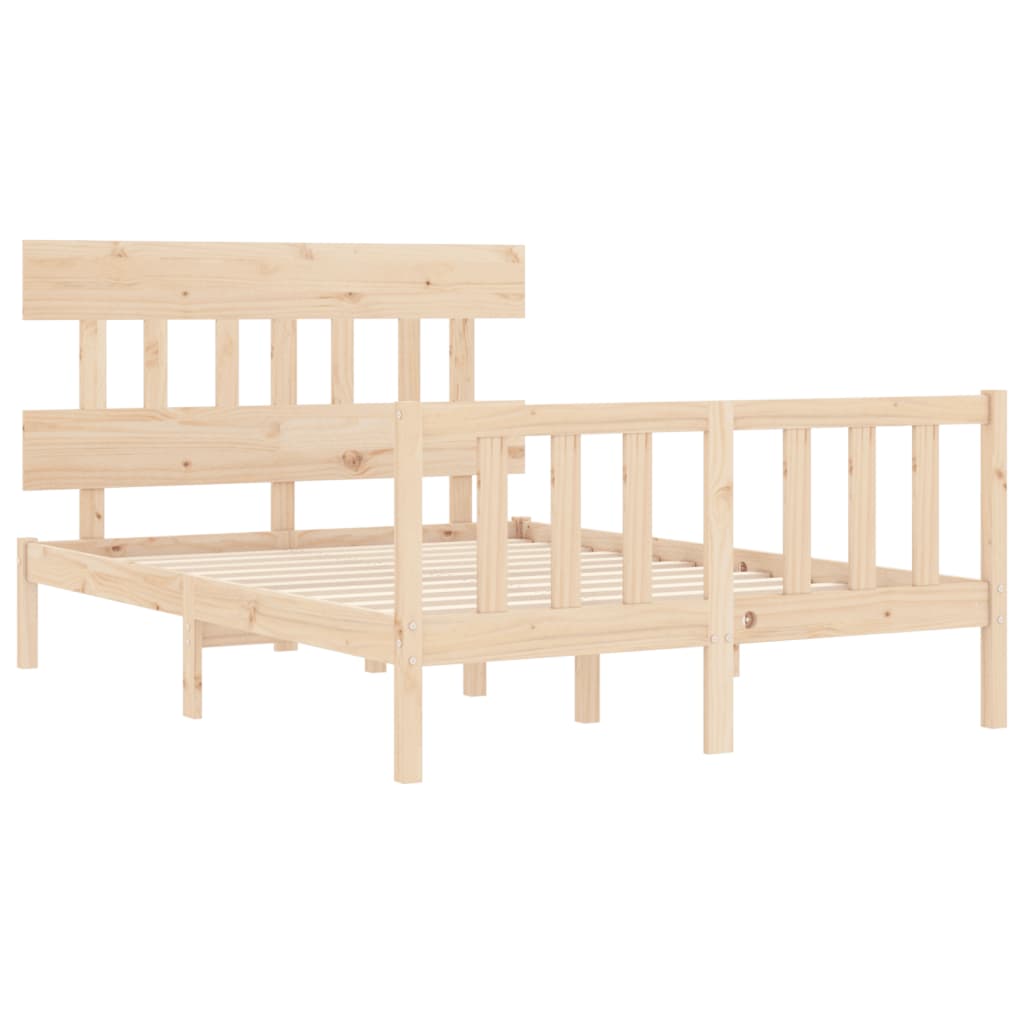 vidaXL Bed Frame without Mattress Double Solid Wood Pine