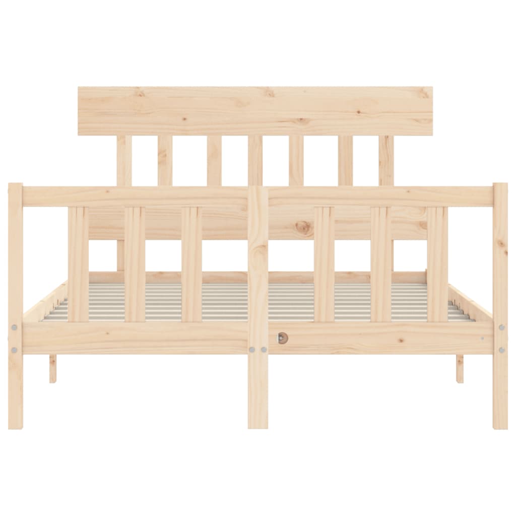 vidaXL Bed Frame without Mattress Double Solid Wood Pine