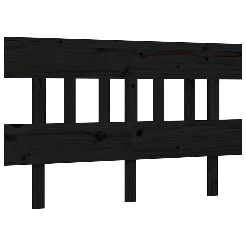 vidaXL Bed Frame without Mattress Black Double Solid Wood Pine