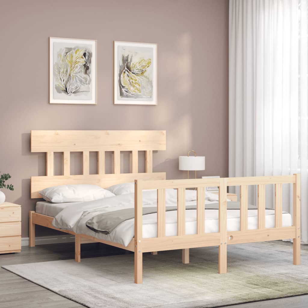 vidaXL Bed Frame without Mattress 140x190 cm Solid Wood Pine