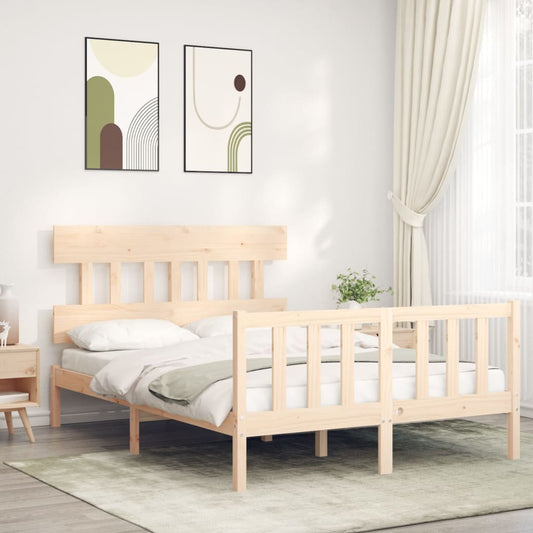 vidaXL Bed Frame without Mattress 140x190 cm Solid Wood Pine