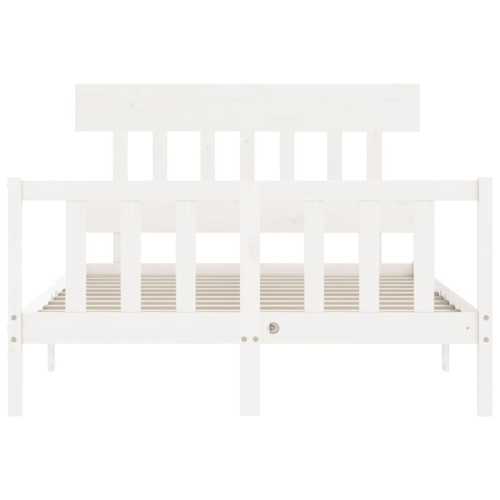 vidaXL Bed Frame without Mattress White 140x190 cm Solid Wood Pine