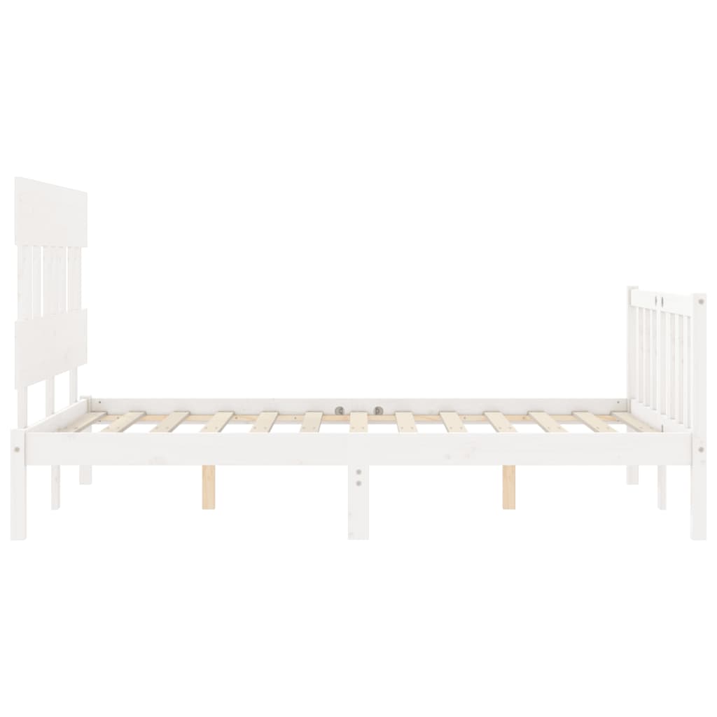 vidaXL Bed Frame without Mattress White 140x190 cm Solid Wood Pine