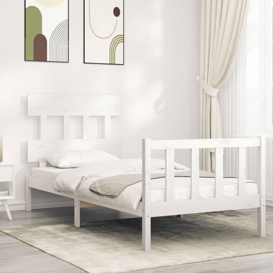 vidaXL Bed Frame without Mattress White 100x200 cm Solid Wood Pine