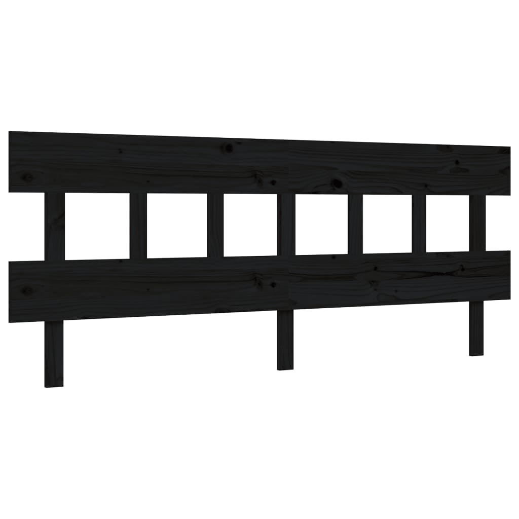 vidaXL Bed Frame without Mattress Black Super King Size Solid Wood Pine