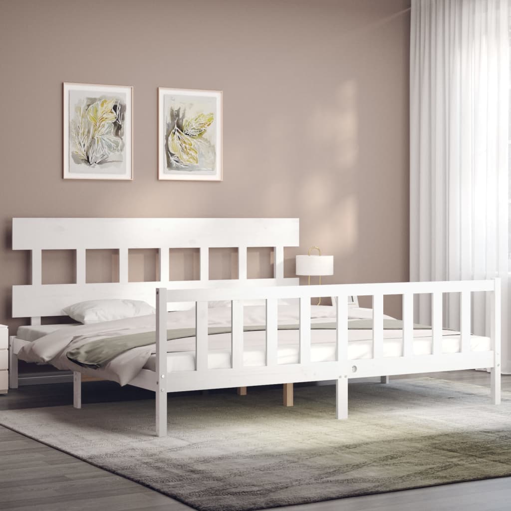 vidaXL Bed Frame without Mattress White 200x200 cm Solid Wood Pine