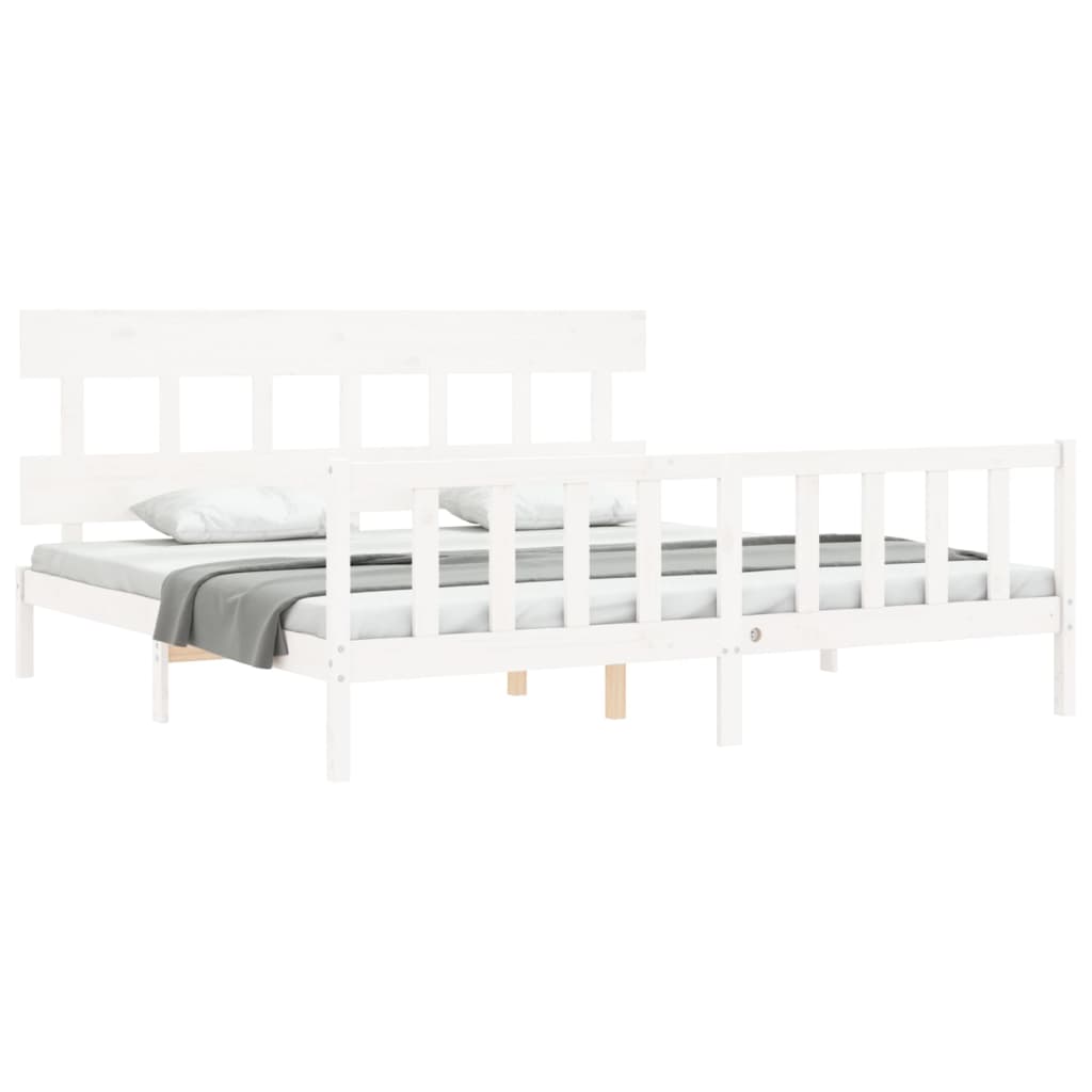 vidaXL Bed Frame without Mattress White 200x200 cm Solid Wood Pine