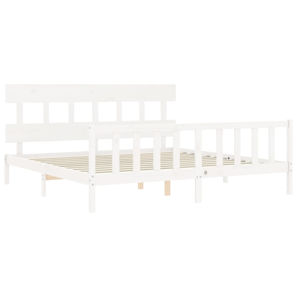 vidaXL Bed Frame without Mattress White 200x200 cm Solid Wood Pine