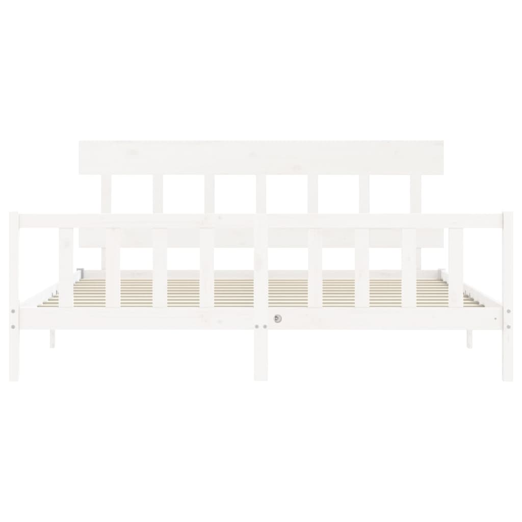 vidaXL Bed Frame without Mattress White 200x200 cm Solid Wood Pine