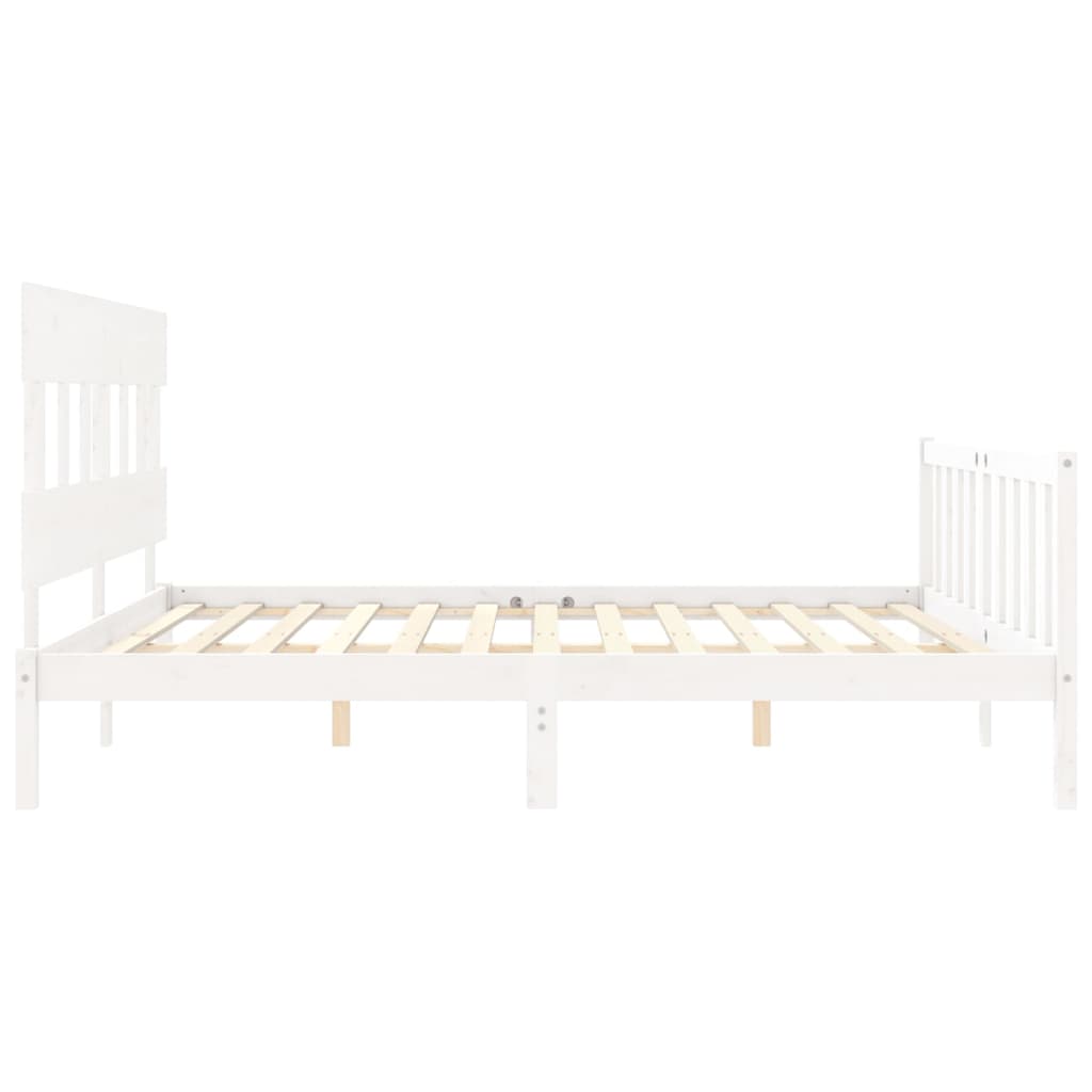 vidaXL Bed Frame without Mattress White 200x200 cm Solid Wood Pine