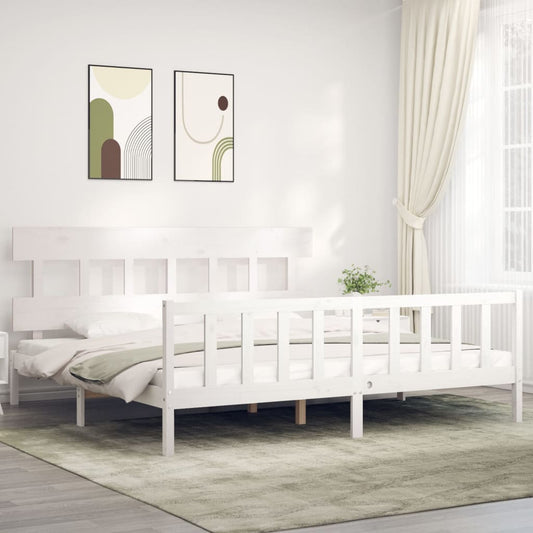 vidaXL Bed Frame without Mattress White 200x200 cm Solid Wood Pine